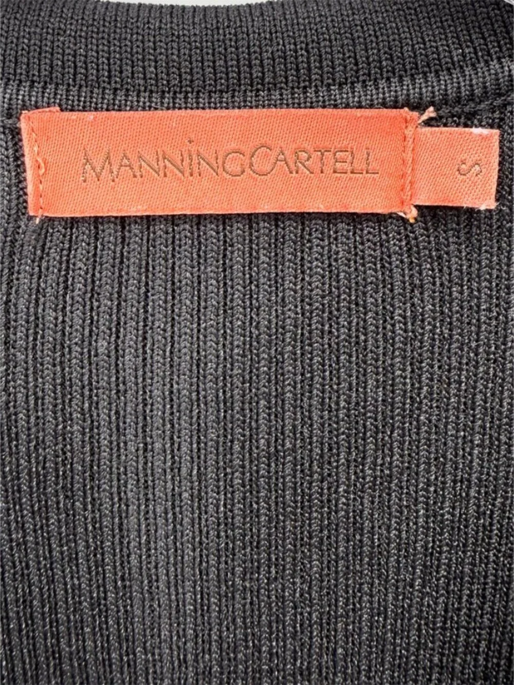 Manning Cartell Black Cropped Ribbed Polo Top S - Picture 4 of 6